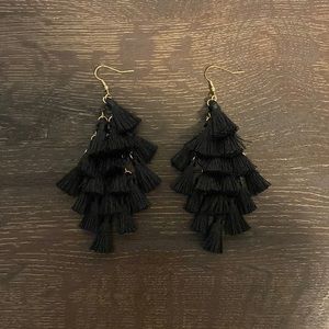 Black tassel earrings